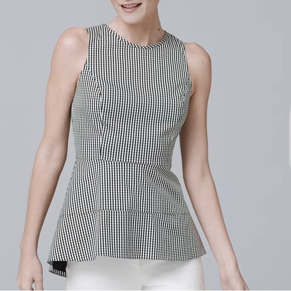 White House Black Market Tops - White House Black Market Sleeveless Gingham Woven Top Size 4